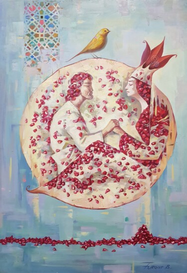 Pintura titulada ""Гранат"" por Furkat Bozorov, Obra de arte original, Oleo