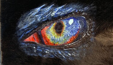 Pintura intitulada ""Глаз дракона"" por Furrier Art, Obras de arte originais, Acrílico