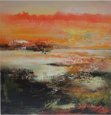 Peinture intitulée "marée basse" par Laurence Moreux, Œuvre d'art originale