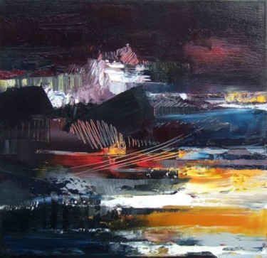 Peinture intitulée "nocturne h" par Laurence Moreux, Œuvre d'art originale