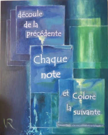 Schilderij getiteld "chaque-note-decoule…" door Véronique Roncin, Origineel Kunstwerk, Acryl