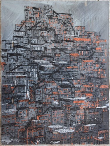 Peinture intitulée "FAVELA" par Fv, Œuvre d'art originale, Acrylique