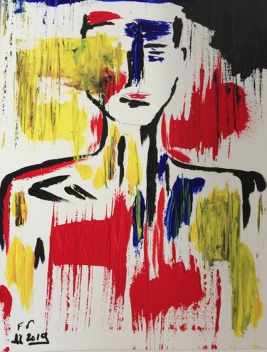 Painting titled "L’homme coloré" by Franck Varoclier, Original Artwork, Acrylic