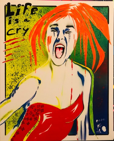 Painting titled "Life is a cry" by Franck Varoclier, Original Artwork, Acrylic