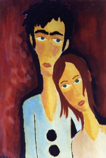 Painting titled "le couple" by Fx Dubois, Original Artwork