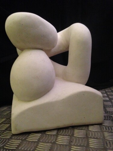 Escultura intitulada "l'oeuf et la poule" por Fxl, Obras de arte originais, Pedra