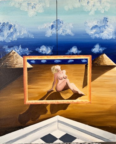 Peinture intitulée "Terrazza nel deserto" par Federico Zucchetti (FEDE), Œuvre d'art originale, Huile