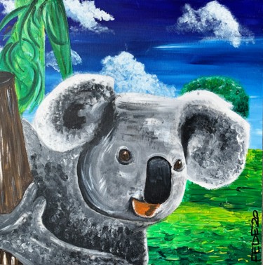 Schilderij getiteld "KoalaSelfie" door Federico Zucchetti (FEDE), Origineel Kunstwerk, Acryl