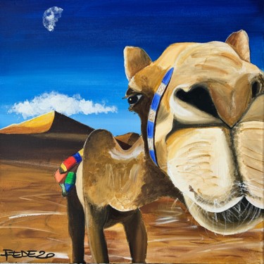 Peinture intitulée "CAMEL SELFIE" par Federico Zucchetti (FEDE), Œuvre d'art originale, Acrylique