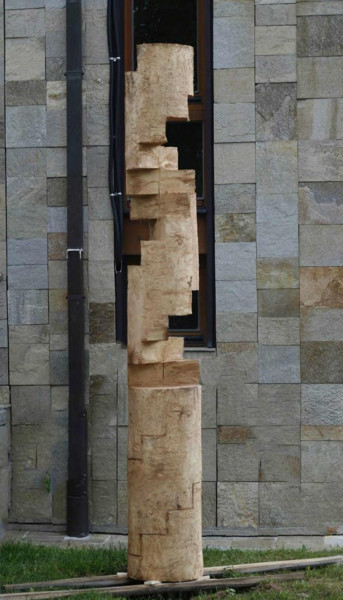 Sculpture titled "The ladder that lea…" by Georgi Uzunov, Original Artwork, Wood