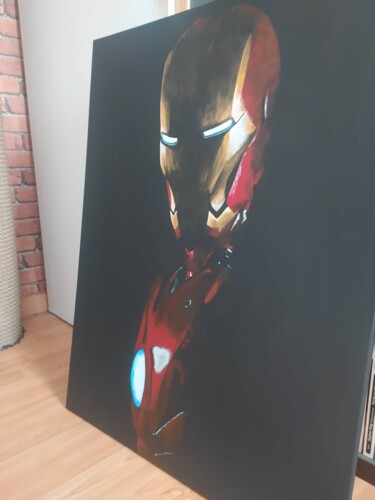 "Iron Man 2" başlıklı Tablo Guillaume Bn tarafından, Orijinal sanat, Akrilik Ahşap Sedye çerçevesi üzerine monte edilmiş