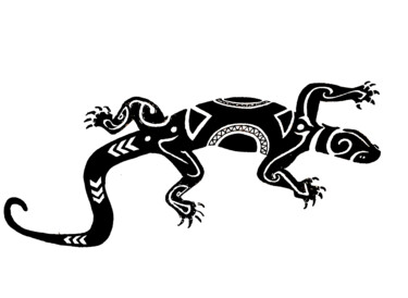 Dessin intitulée "Gecko" par Guillaume Flouriot, Œuvre d'art originale, Encre