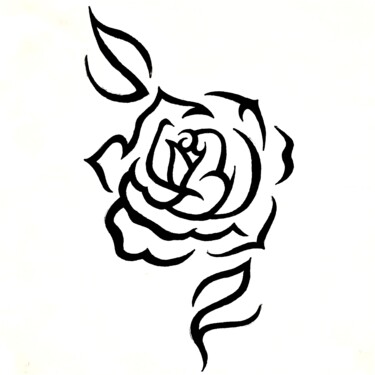 Dessin intitulée "Rose" par Guillaume Flouriot, Œuvre d'art originale, Encre