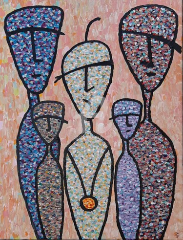 Painting titled "Quatre-vingt-quatre" by Guillaume Lhopital, Original Artwork, Acrylic Mounted on Wood Stretcher frame