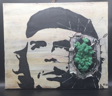 Painting titled "che guevara sur mur…" by Guillaume Minssieux, Original Artwork, Acrylic