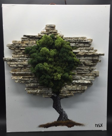 Peinture intitulée "arbre muraille" par Guillaume Minssieux, Œuvre d'art originale, Accessoires