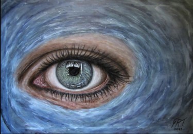Painting titled "The universal eye" by Gian Roberto Tognetti, Original Artwork, Oil