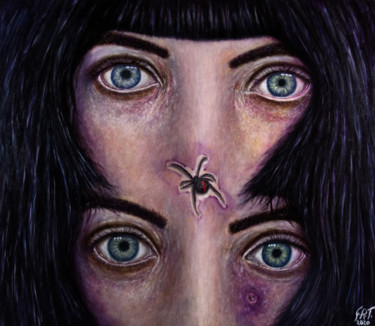 Картина под названием "Spider Woman" - Gian Roberto Tognetti, Подлинное произведение искусства, Масло