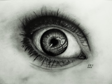 Рисунок под названием "Eye in deep space" - Gian Roberto Tognetti, Подлинное произведение искусства, Графит