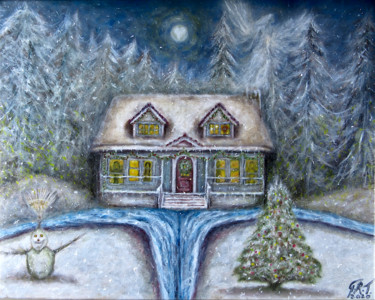 Картина под названием "Christmas at the ti…" - Gian Roberto Tognetti, Подлинное произведение искусства, Масло