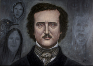 "Edgar Allan Poe" başlıklı Tablo Gian Roberto Tognetti tarafından, Orijinal sanat, Petrol
