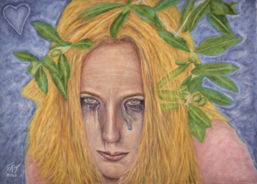 Malerei mit dem Titel "Le lacrime di madre…" von Gian Roberto Tognetti, Original-Kunstwerk, Öl