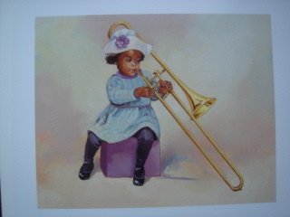Painting titled "Trombone Tina" by G. Rose, Original Artwork