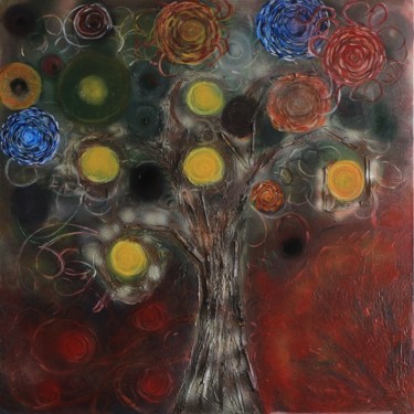 Schilderij getiteld "kleurenboom.jpg" door G-Sus, Origineel Kunstwerk, Acryl