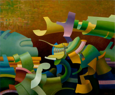 Pintura intitulada "Хорошее настроение." por Gennadii Troshkov, Obras de arte originais, Óleo