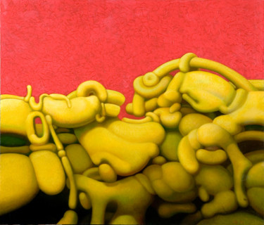 Pintura intitulada "Жёлтая агрессия." por Gennadii Troshkov, Obras de arte originais, Óleo