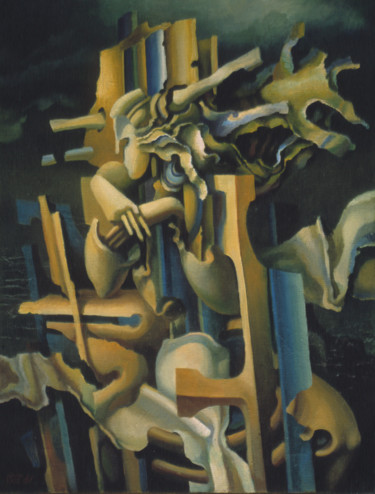 Pintura intitulada "Ночной ветер" por Gennadii Troshkov, Obras de arte originais, Óleo
