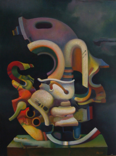 Картина под названием "Композиция." - Геннадий Трошков, Подлинное произведение искусства, Масло