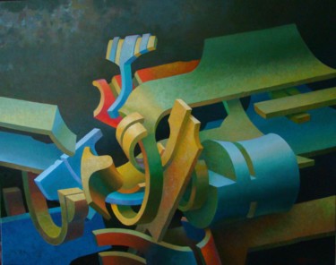 Pintura titulada "Ожидание турбулентн…" por Gennadii Troshkov, Obra de arte original, Oleo