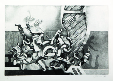 Incisioni, stampe intitolato "Сюрприз" da Gennadii Troshkov, Opera d'arte originale, Acquaforte