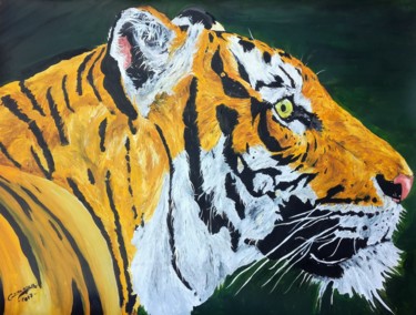 Peinture intitulée "le tigre" par G.Vanspey, Œuvre d'art originale, Acrylique