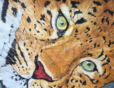 Painting titled "Le leopard" by G.Vanspey, Original Artwork, Acrylic