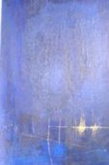 Peinture intitulée "impro. bleue ll" par Geneviève Vigneau, Œuvre d'art originale