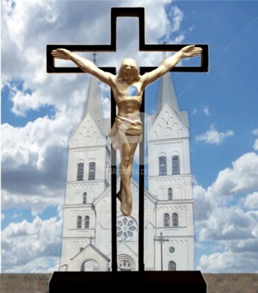 雕塑 标题为“Heart of Jesus” 由Gennady Zmitrovich, 原创艺术品, 木