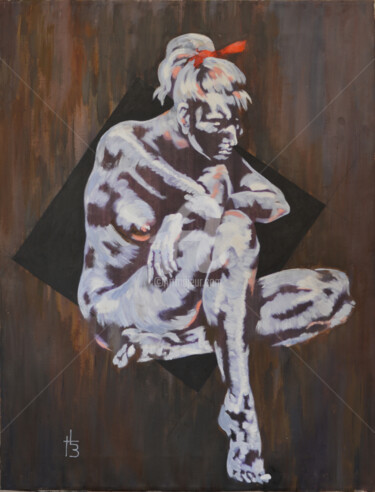 Pintura titulada "Black square" por Gennady Zmitrovich, Obra de arte original, Oleo