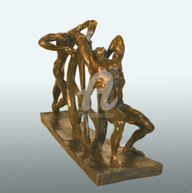 Escultura titulada "Sisyphus" por Gennady Zmitrovich, Obra de arte original, Bronce