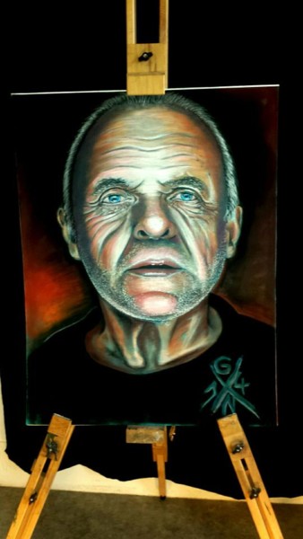 Peinture intitulée "Anthony Hopkins 55x…" par Gaawouelart, Œuvre d'art originale, Pastel