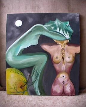 Painting titled "PERTE" by Gabale, Original Artwork, Oil