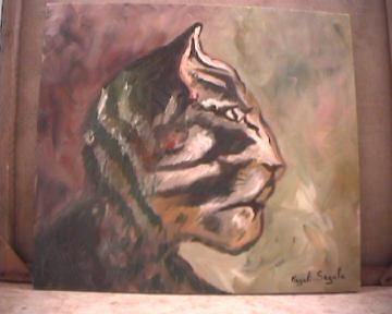 Painting titled "KATWOMAN" by Gabale, Original Artwork, Oil