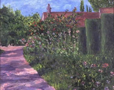 Painting titled "Garden in Giverny" by Antoine Gaber, Original Artwork, Oil