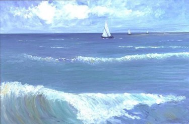 Painting titled "Bermuda Seascape 1" by Antoine Gaber, Original Artwork, Oil