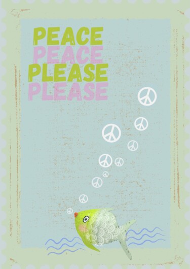 Digitale Kunst mit dem Titel "peace please" von Superbunt, Original-Kunstwerk, Digitale Malerei