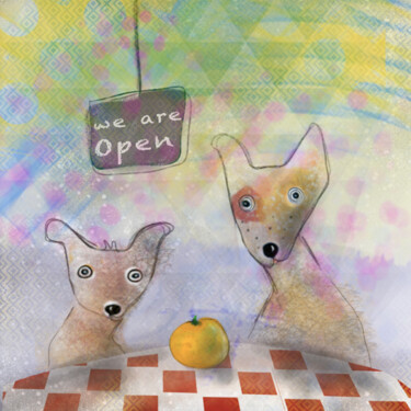 Цифровое искусство под названием "we are open" - Superbunt, Подлинное произведение искусства, Цифровая живопись