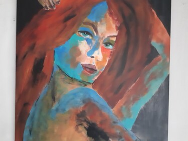 Peinture intitulée ""Die Frau mit den r…" par Gabieknospeart, Œuvre d'art originale, Acrylique