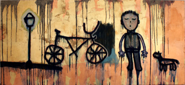 Картина под названием "Mexican art: Child,…" - Gabo Mendoza, Подлинное произведение искусства, Масло