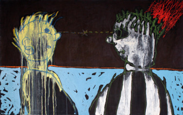 Malerei mit dem Titel "Mexcan art. Love at…" von Gabo Mendoza, Original-Kunstwerk, Öl